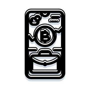 Mobile cryptocurrency app displaying digital asset investment Stock Illustration