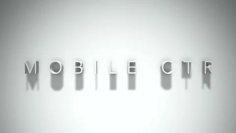 Mobile ctr 3D title animation with shadows on a white background Stock Footage 297129213