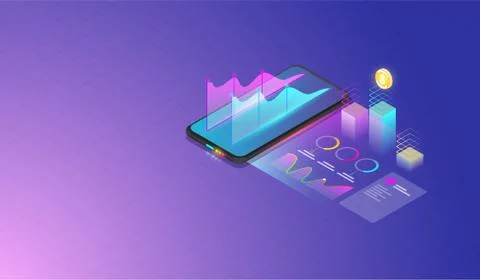 Mobile Data analysis, research, planning, statistics, financial, infographic Stock Illustration