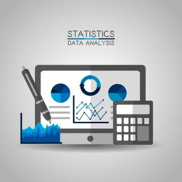 Mobile data analysis statistics tablet with information on the screen report Stock Illustration