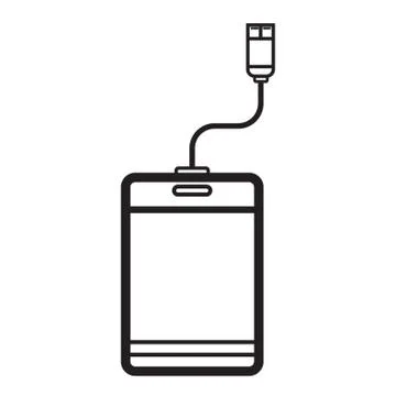 Mobile With Data Cable Stock Illustration