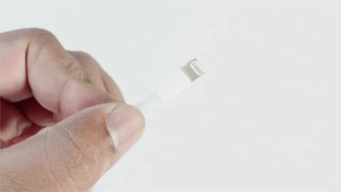 Mobile Data Cable White Stock-Footage 136207485