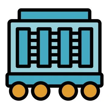 Mobile data center operating system server room on wheels icon Stock Illustration
