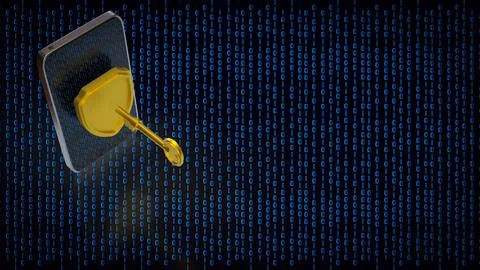 Mobile Data Security Unlock Concept 3d render. Illustrazione stock
