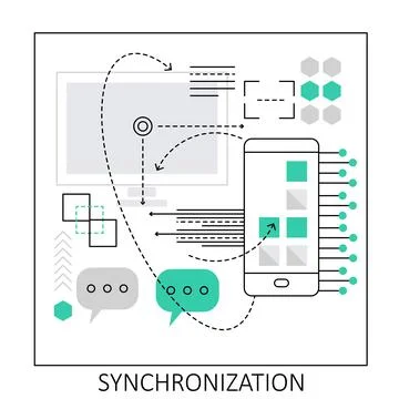 Mobile data synchronization 스톡 일러스트