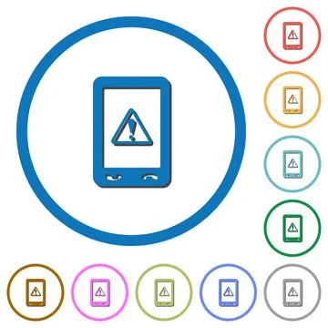 Mobile data traffic icons with shadows and outlines Stock Illustration