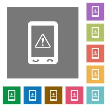 Mobile data traffic square flat icons Stock Illustration