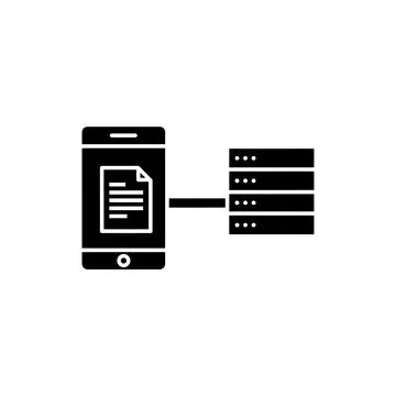 Mobile Data Transfer and Cloud Storage Icon Stock Illustration