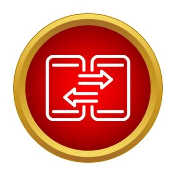 Mobile data transfer between two smartphone devices icon 库存插图