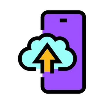 Mobile data uploading to cloud storage platform イラスト素材