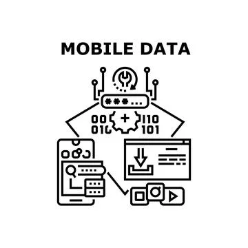 Mobile Data Vector Concept Color Illustration Stock Illustration