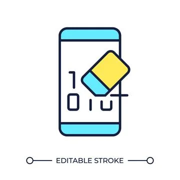 Mobile data wipe RGB color icon Stock Illustration