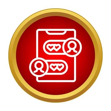 Mobile dating app chat messages showing hearts Stock Illustration