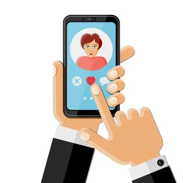 Mobile dating app concept Illustrazione stock