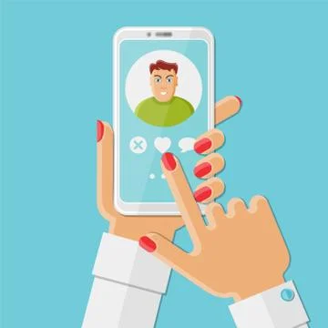 Mobile dating app concept Stock Illustration