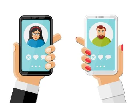 Mobile dating app concept Stock Illustration