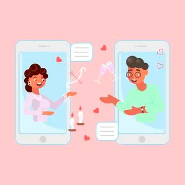 Mobile dating app Stock Illustration