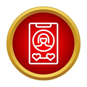 Mobile dating app profile showing hearts icon Stock Illustration