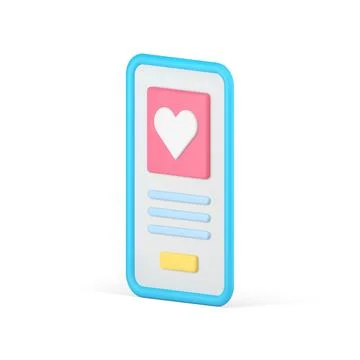 Mobile dating app remotely meetup romantic communication service isometric 3d Stock Illustration