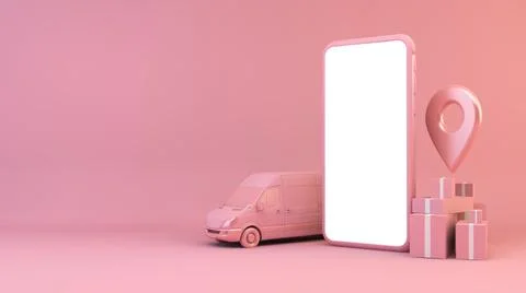 Mobile delivery concept Stock Illustration