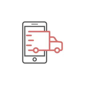 Mobile Delivery line icon. Vector signs for web graphics. Illustration
