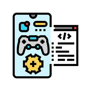 Mobile development game color icon vector illustration 스톡 일러스트