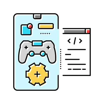 Mobile development game color icon vector illustration Stock Illustration