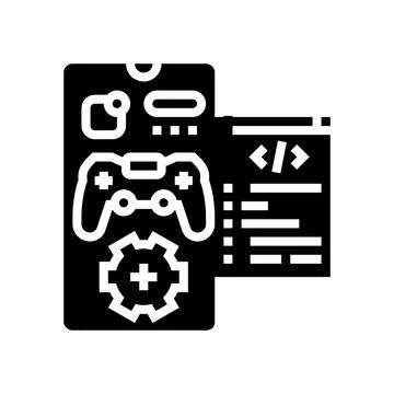 Mobile development game glyph icon vector illustration イラスト素材