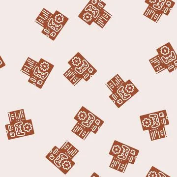 Mobile development game glyph seamless pattern Illustrazione stock