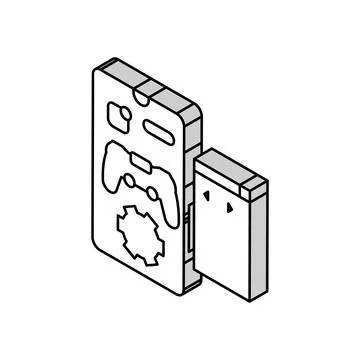 Mobile development game isometric icon vector illustration 스톡 일러스트
