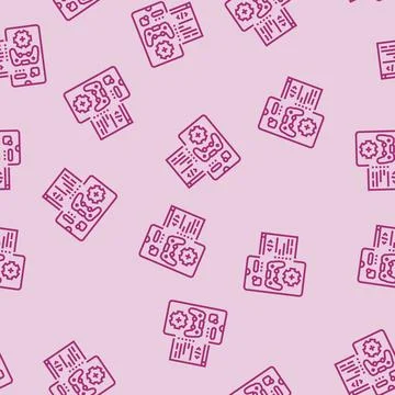 Mobile development game line seamless pattern 스톡 일러스트