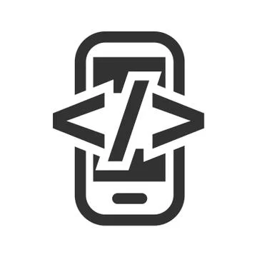 Mobile development html flat icon イラスト素材