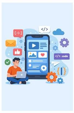 Mobile Development 스톡 일러스트