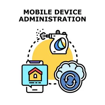 Mobile device administration and smart home control Stock Illustration