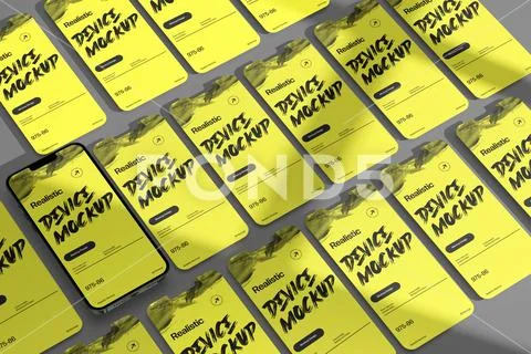 Mobile Device Artistic Mockup Template PSD Template