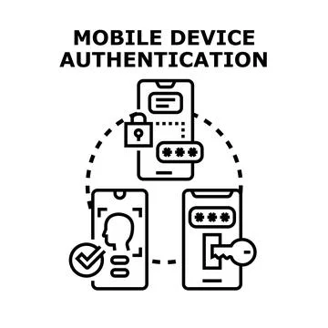Mobile device authentication access control security concept Stock Illustration