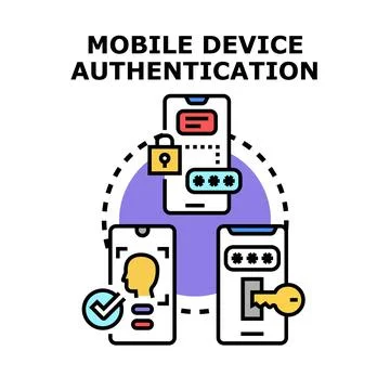 Mobile device authentication access control security concept Stock Illustration