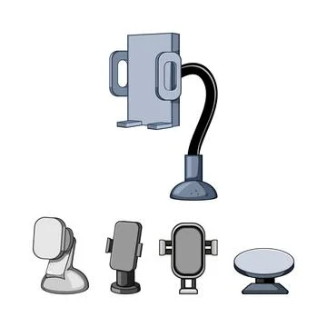 Mobile device car holder accessories and mounts Stock Illustration