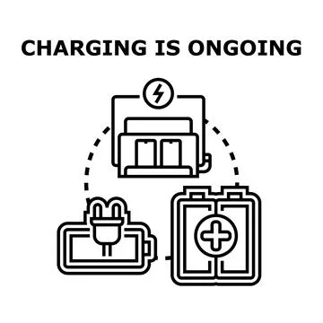 Mobile device charging power and energy concept Stock Illustration