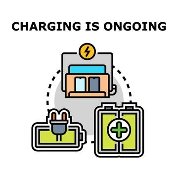 Mobile device charging power and energy concept Stock Illustration