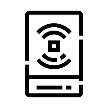 Mobile device communicating wireless signal connection technology Stock Illustration