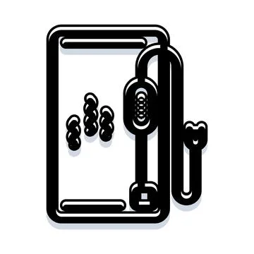 Mobile device connecting to data network icon Stock Illustration