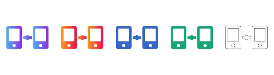 Mobile Device Connection Icons for Networking Stock Illustration