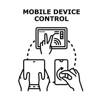 Mobile device control and cross platform management Stock Illustration