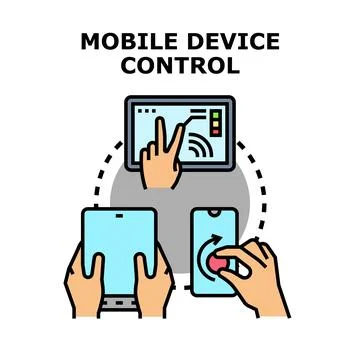 Mobile device control and cross platform management 스톡 일러스트