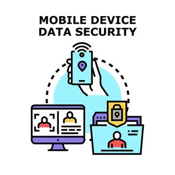 Mobile device data information access security vector Stock Illustration