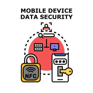 Mobile device data security internet online protection Illustrazione stock