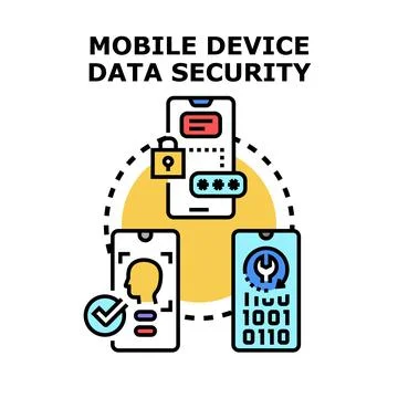 Mobile device data security protecting digital information Stockillustratie