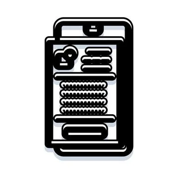 Mobile device displaying an application interface scrolling イラスト素材