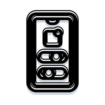 Mobile device displaying application settings and notifications Stockillustratie